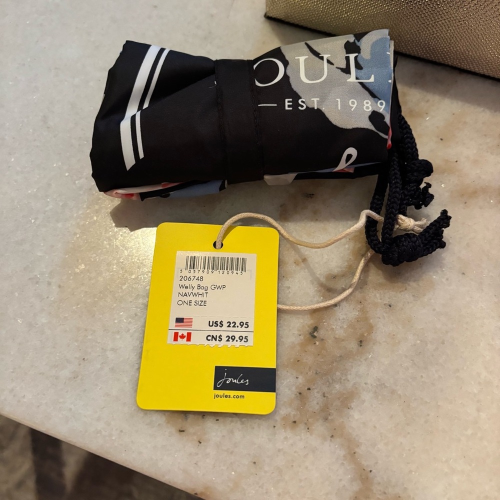 ❗️FINAL❗️NWT Joules Foldable Welly Rain Boot Shoe Tote Bag